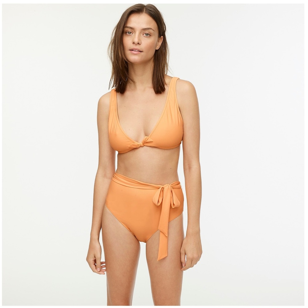 J. CREW Tie-front bikini top and High-cut waist bikini bottom